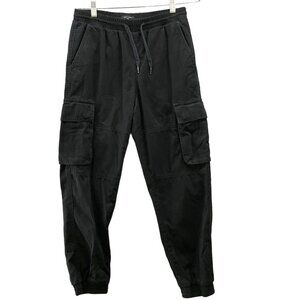 New Look Cargo Jogger Pants Mens Small S Black Pull On Canvas Gorpcore Utility